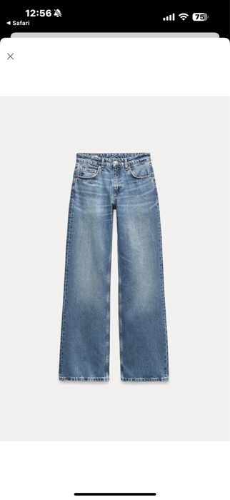 Джинси джинсы Zara широкі relaxed pant середня посадка 34 розмір
