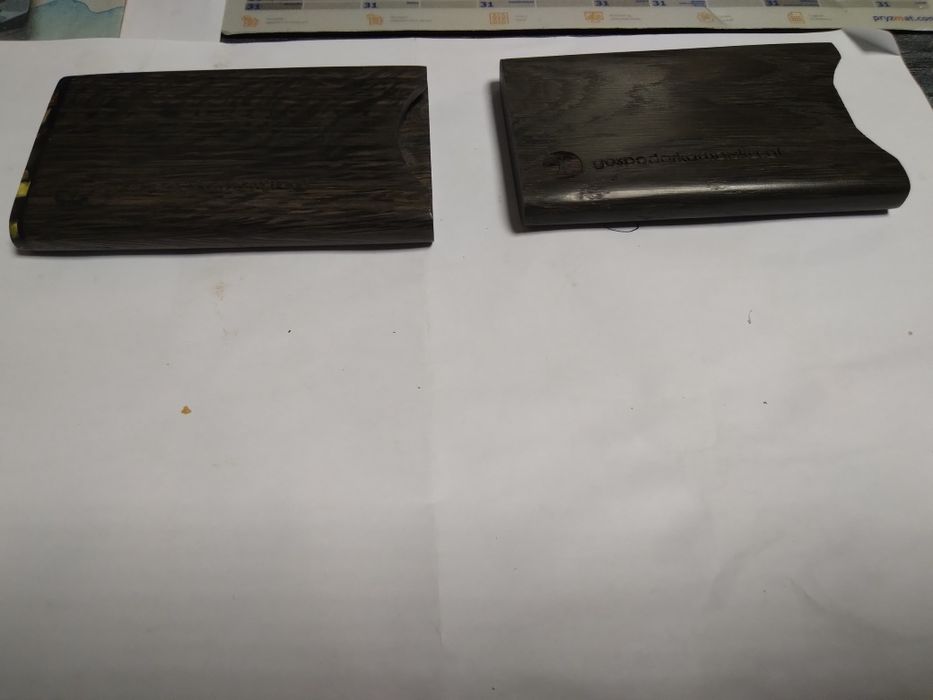 Wizytownik drewniany 2 sztuki, schowek na wizytówki