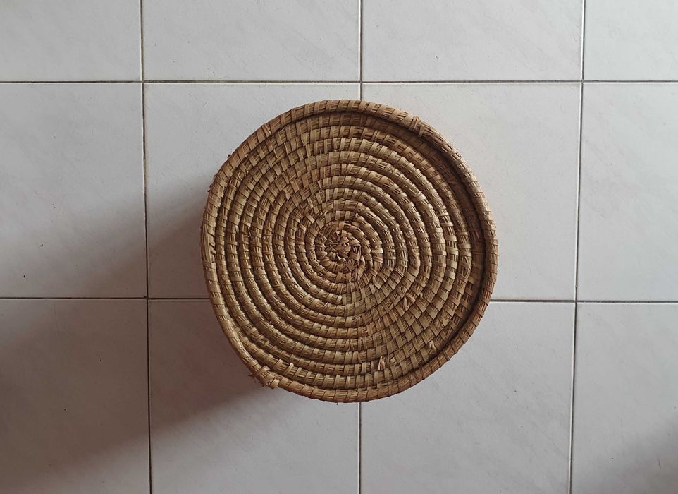 Cesto Árabe, artesanal com tampa - vintage
