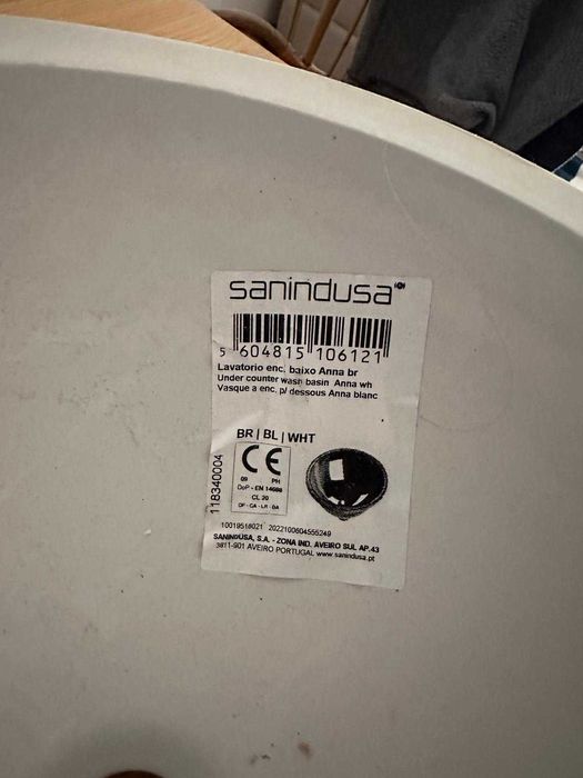 Lavatório sanindusa de encastrar Anna