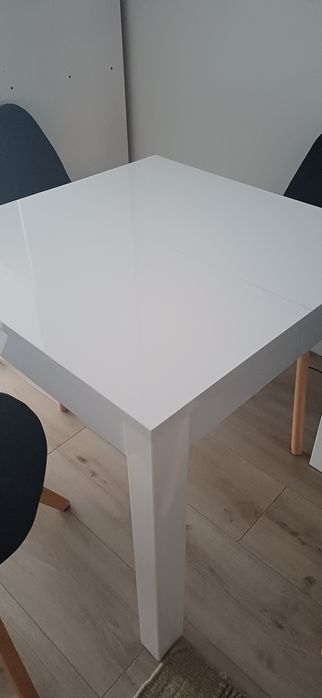 Stół rozkładany biały połysk 80 cm ( do 230cm)