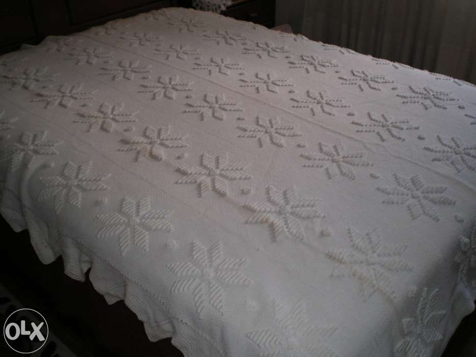 Colcha de croché branca