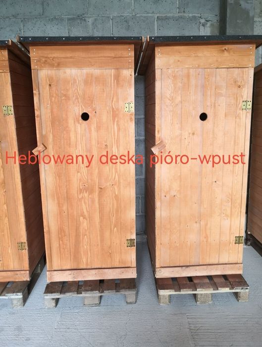 Toaleta drewniana WC wychodek ustep szalet kibelek na budowę nowy