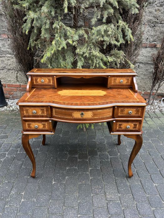 Stylowe Biurko Ludwikwoskie Ludwik Sekretarzyk Intarsja Po Renowacji