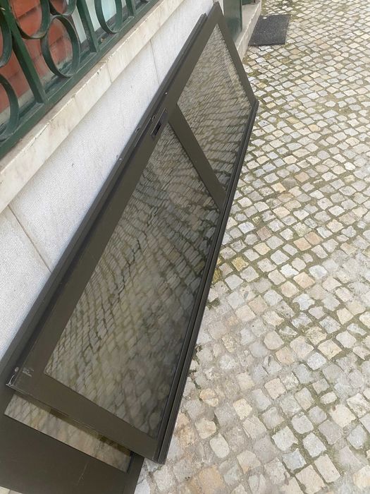 portas de aluminio castanho vidro duplo