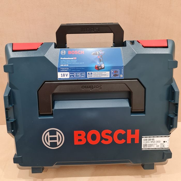 144. Bosch Professional GSB 18V-65 + 2 Baterias 5.0Ah + Carregador + L-BOXX