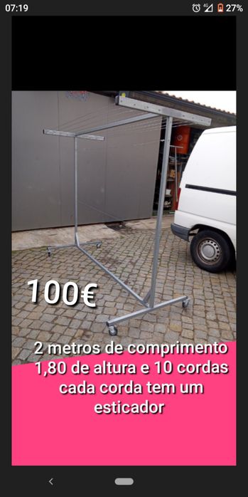 Estendais novos galvanizados com rodas