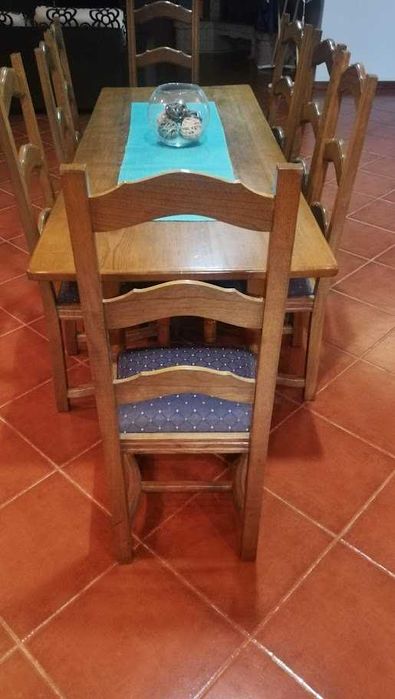 Mesa de cadeiras para sala de Jantar Rustica