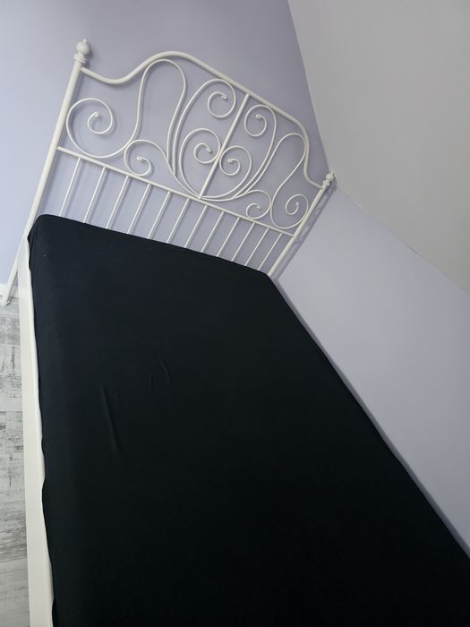 Łóżko ikea leirvik 140cm  metalowe białe rama + stelaż