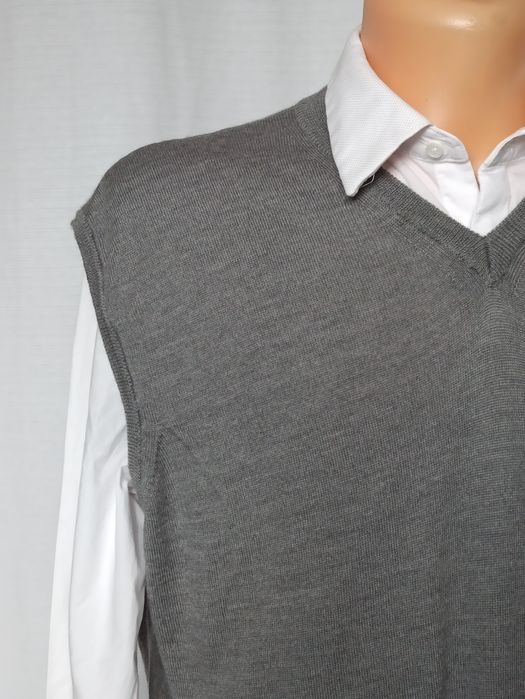 Sg Wełniana kamizelka męska L , XL wool szara kamizelka L, XL