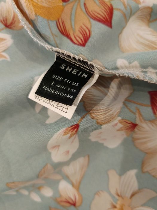 Camisa estampada floral verde L