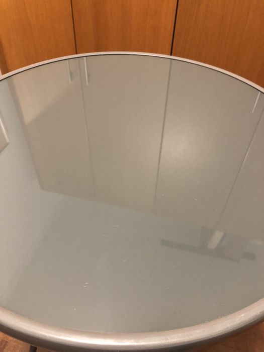 Mesa de metal jardim desdobrável redonda de vidro