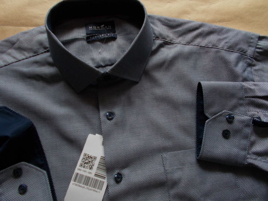 -4XL- MORGAN Premium, Nowa Koszula Męska 4XL /46 cm/ Szwajcaria