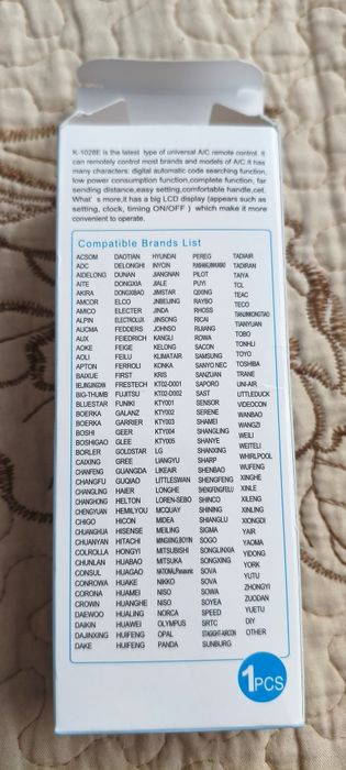 Пульт універсальний до кондиціонерів 1000в1 k1028-e