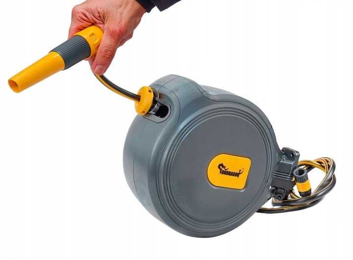 Automatyczny bęben zwijacz na wąż ogrodowy naścienny zwijak 20m 1/2