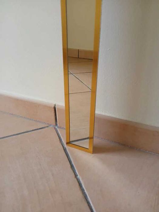 Espelho Comprido Antigo Mirror 145x7cm Moldura Dourada Vintage