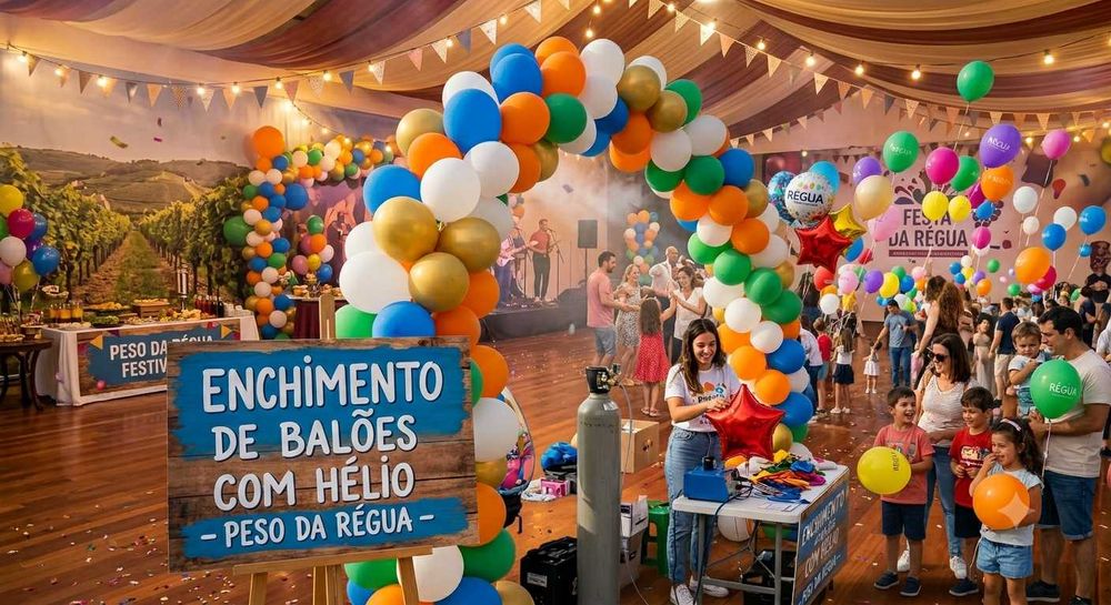 Enchimento de balões com hélio - Peso da Régua