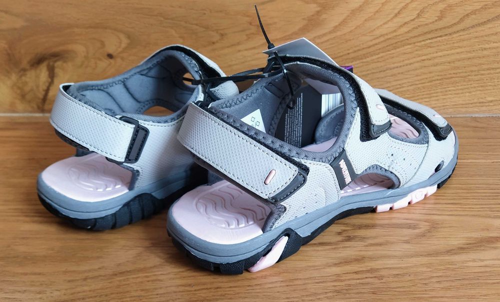 Sandały damskie sportowe na rzepy trekking 38 szare