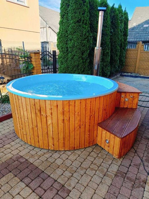 Duża balia do sauna ogrodowa jacuzzi basen LED pokrywa transportGRATIS