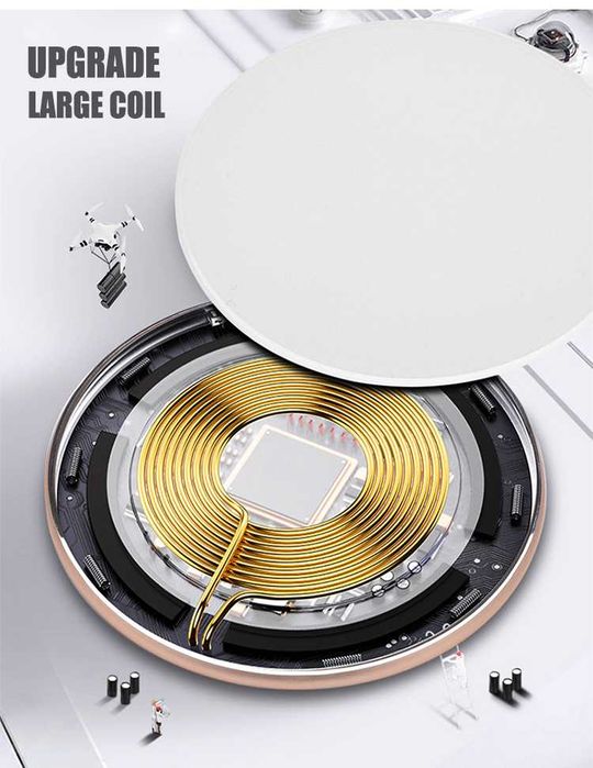 Carregador telemovel smartphone QI wireless sem fios 10w NOVO