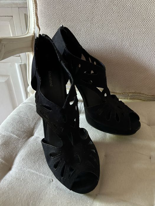 Czarne szpilki Graceland skóra naturalna/skórzane 41