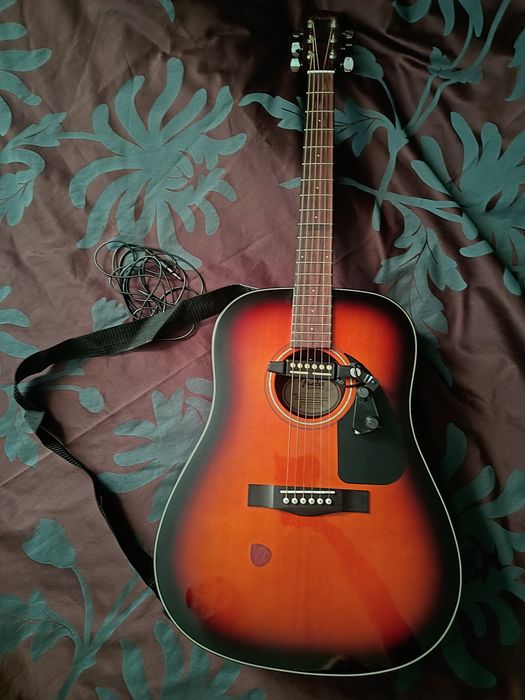 Гітара акустична Fender + звукознімач+ чохол+пояс через плече+струни Adagio