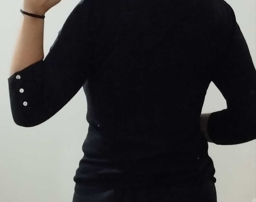 Camisola de malha preta da Stradivarius