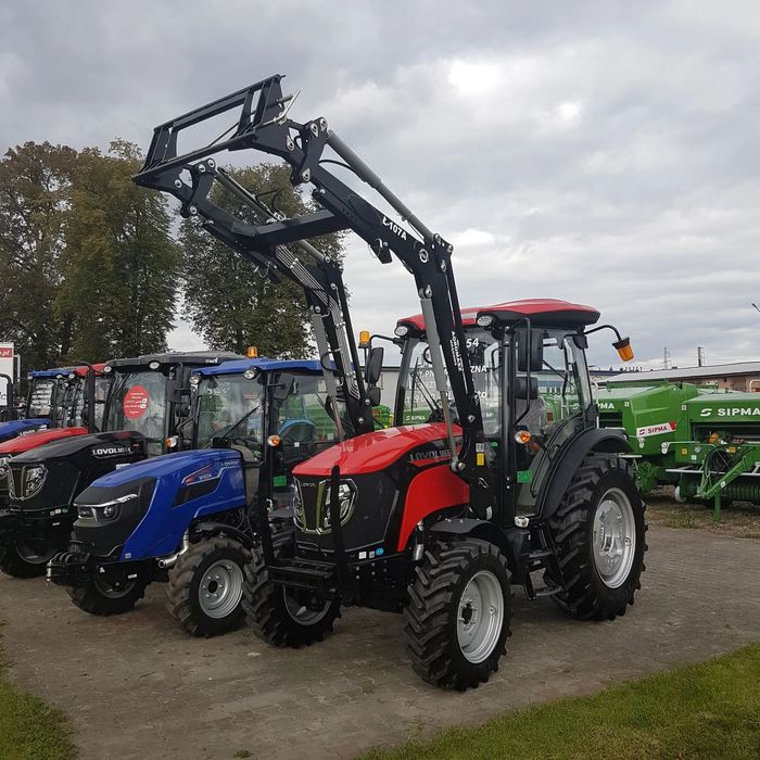 Lovol M654 z ładowaczem  Ciągnik LOVOL M654 79KM  w kabinie z ładowaczem czołowym udźwig 1 T