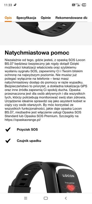 Nowa! Opaska SOS ! Polecam.