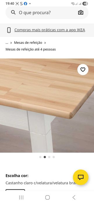 Mesa cozinha branco e madeira clara excelente estado