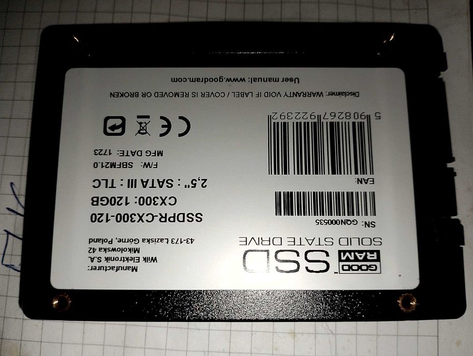 ссд ssd goodram 120гб рабочий