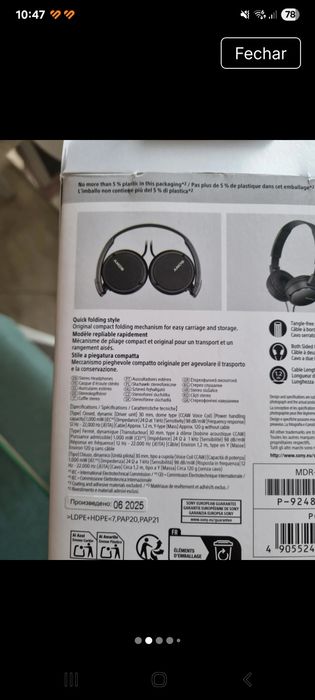 Headphones Sony novos