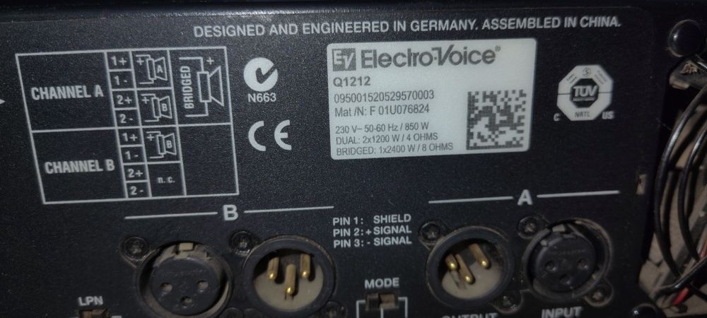 Підсилювач electro voice Q 1212