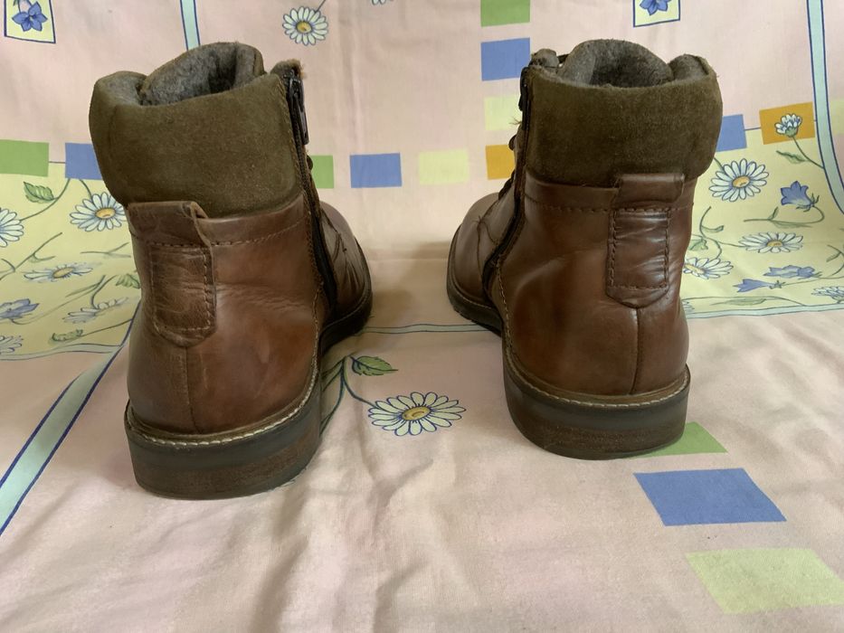 Кожаные фирменные зимние ботинки Bugatti. 45 размер, 30 см стелька