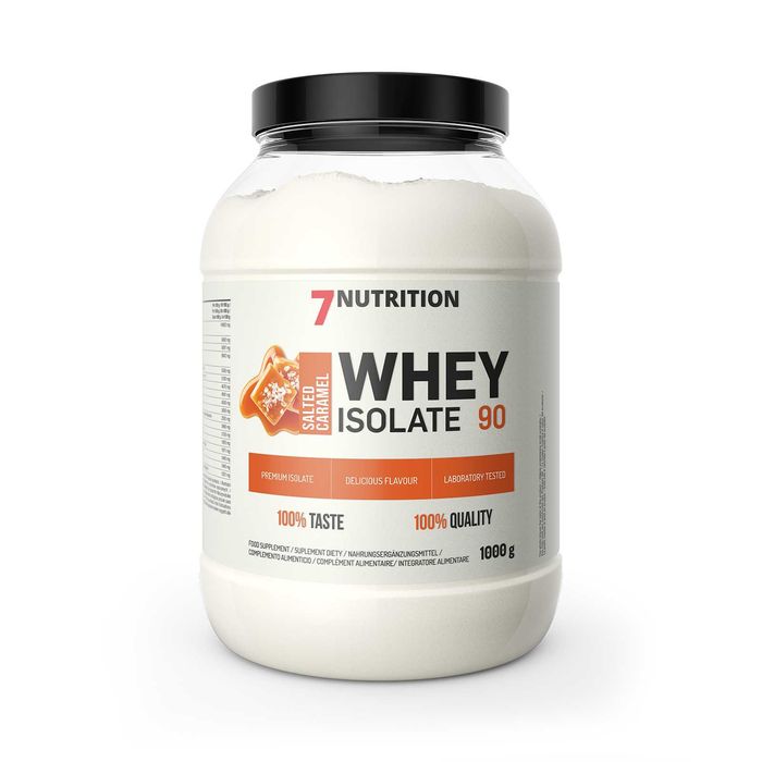 7Nutrition Whey Isolate 90 1kg Izolat Białka WPI + Shaker Słony Karmel