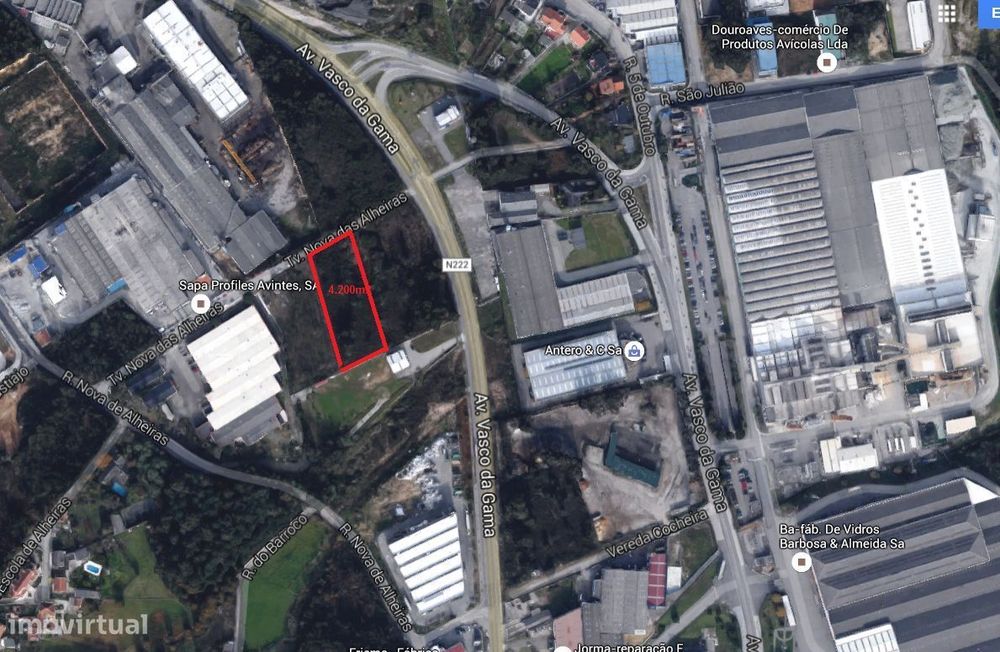 Industrial Plot 4,200 m² in Avintes, Adjacent to EN222