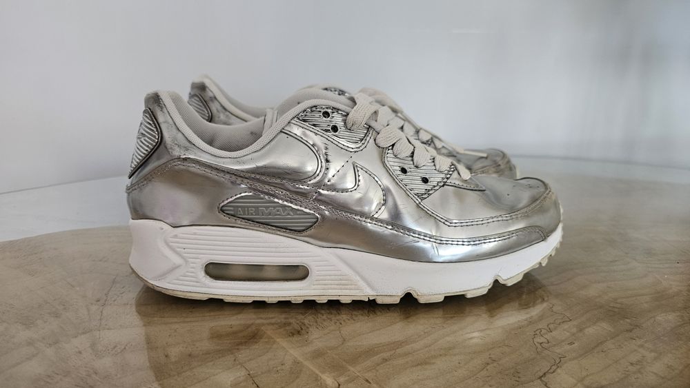 Nike Air Max 90 srebrne sneakersy r 41 wkł 26.5 cm METALIC SILVER2020