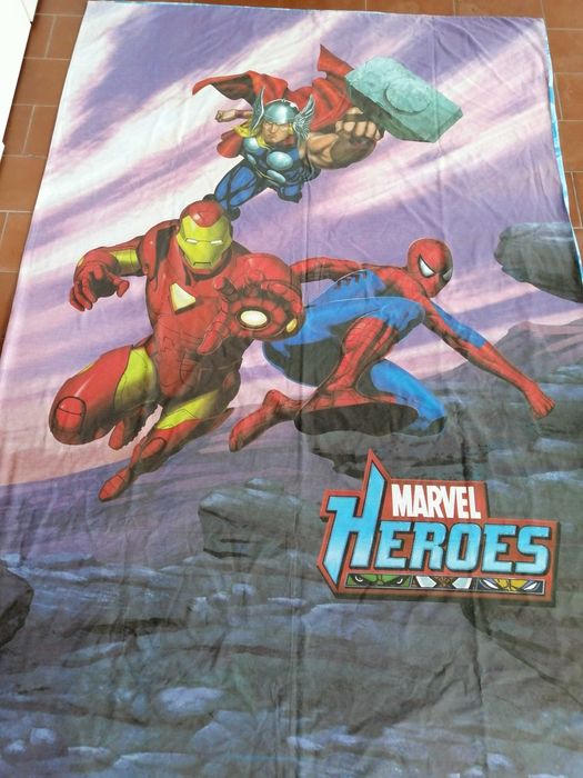 capa de edredão dos super heróis da Marvel