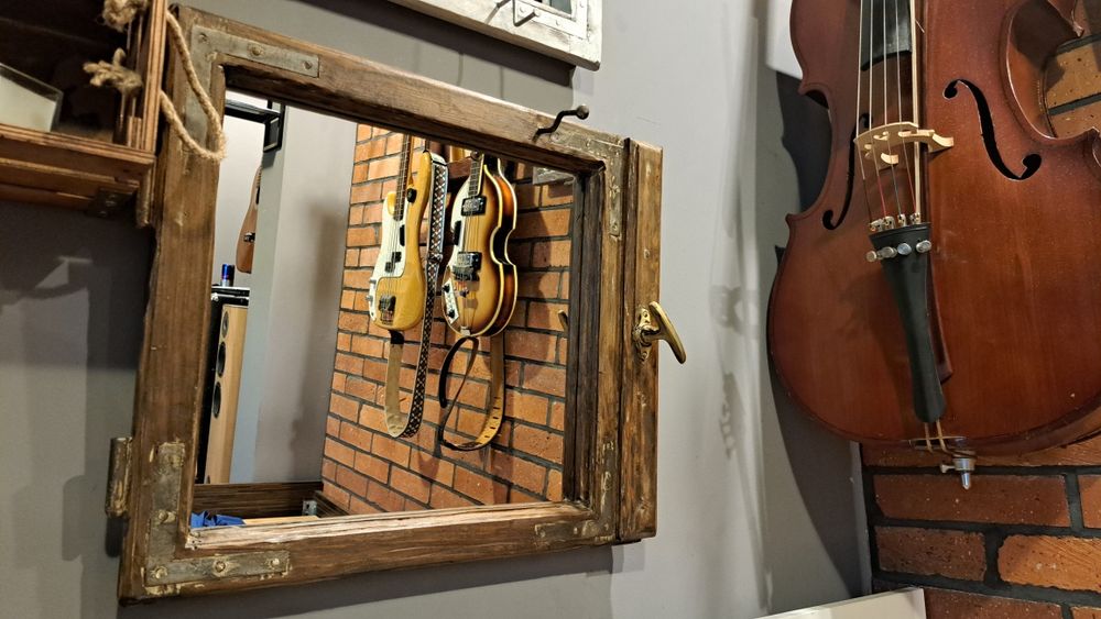 Lustro z duszą Rękodzieło rama stare okno Retro Loft Vintage