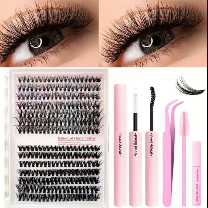 Набір для нарощування вій, самостійне нарощування вдома, нарощені вії