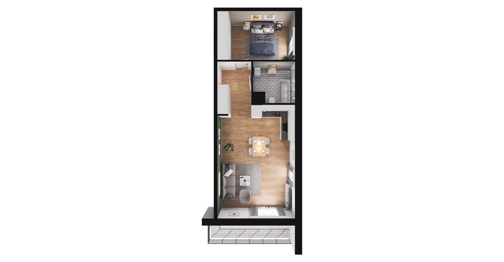 2-pokojowe mieszkanie 46m2 + balkon