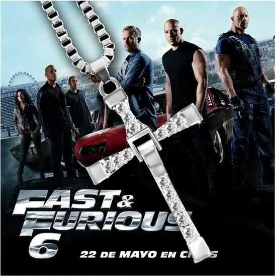 nowy Szybcy i wściekli film Dominic Toretto Naszyjnik chain łańcuszek srebrny fast and furious