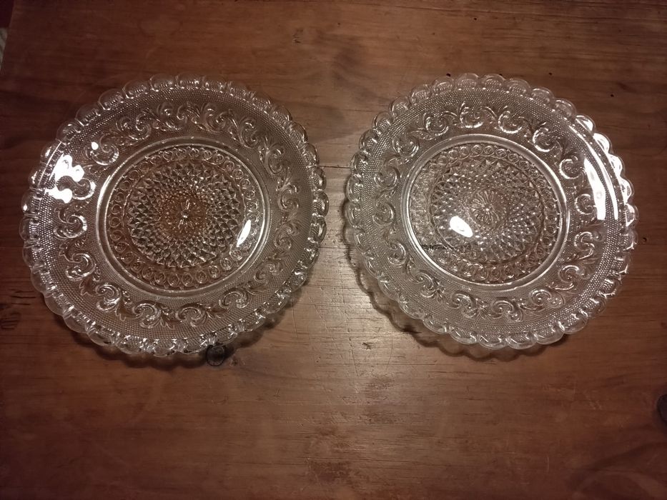 Vintage glass dessert plates