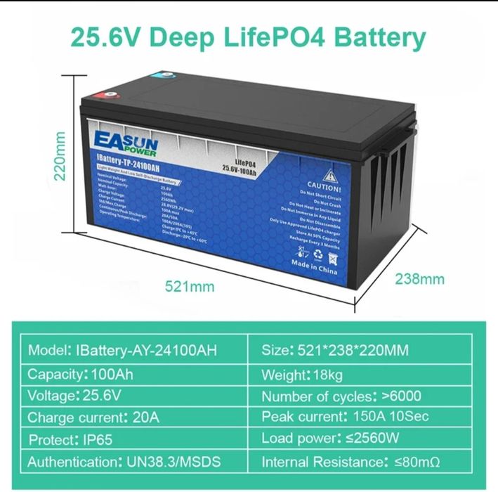 24v 100ah lifepo4 акумулятор King Energy Cheapig