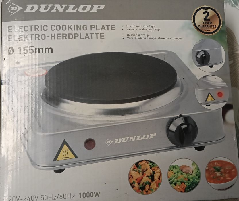 Placa Elétrica Portátil Dunlop 1000W - 155mm (Como Nova)