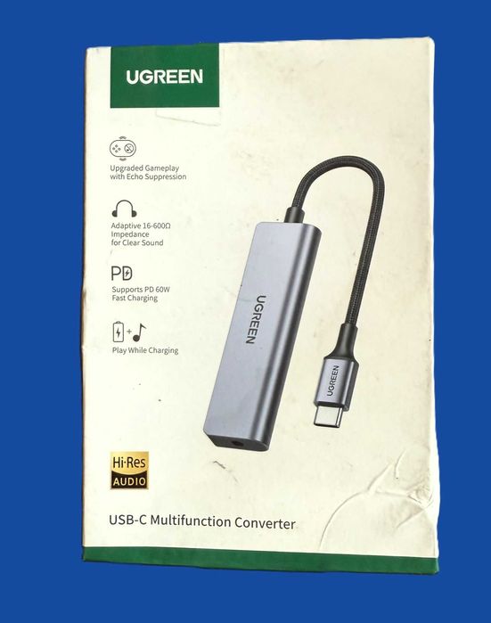 Przejściówka adapter USB C na gniazdo słuchawkowe 3,5mm UGREEN  PD 60W
