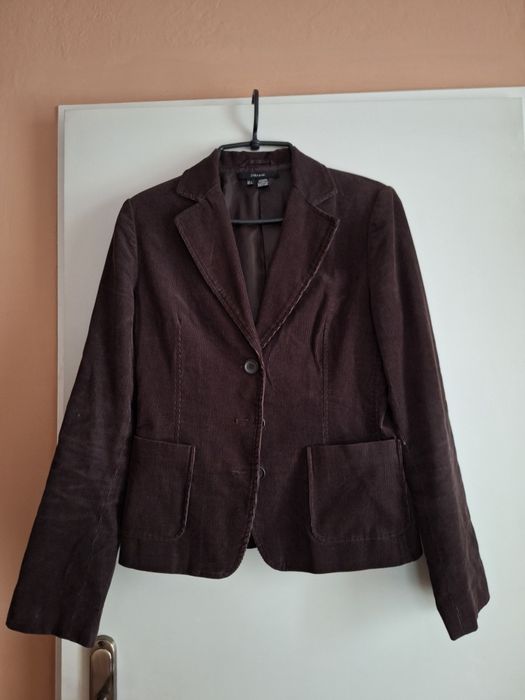 Żakiet damski sztruks ciemny brąz Zara