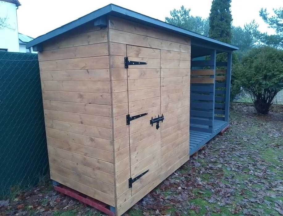 Piękna mocna drewutnia z pomieszczeniem gospodarczym, ciężka, solidna