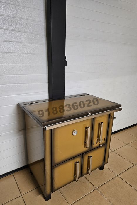 Fogão Lenha Castanho Novos Forno Inox - Fabrico Nacional