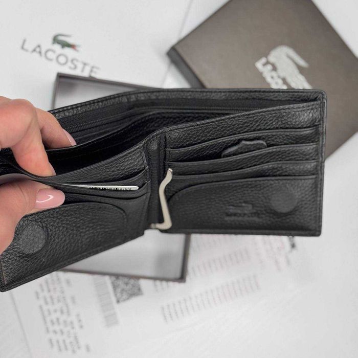 Кошелек с натурально кожи Lacoste, Гаманець Lacoste